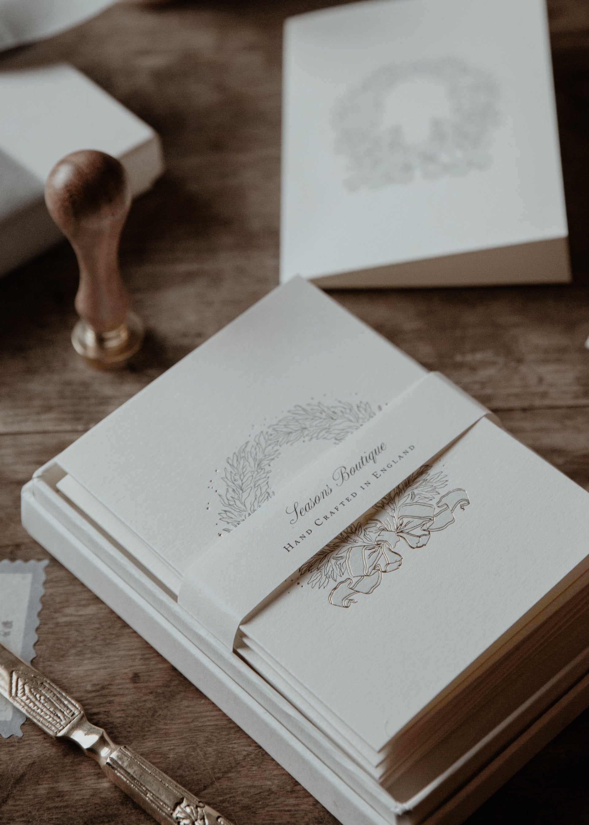 Festive Wreath with Blue Ribbon Boxed Card Set image 3