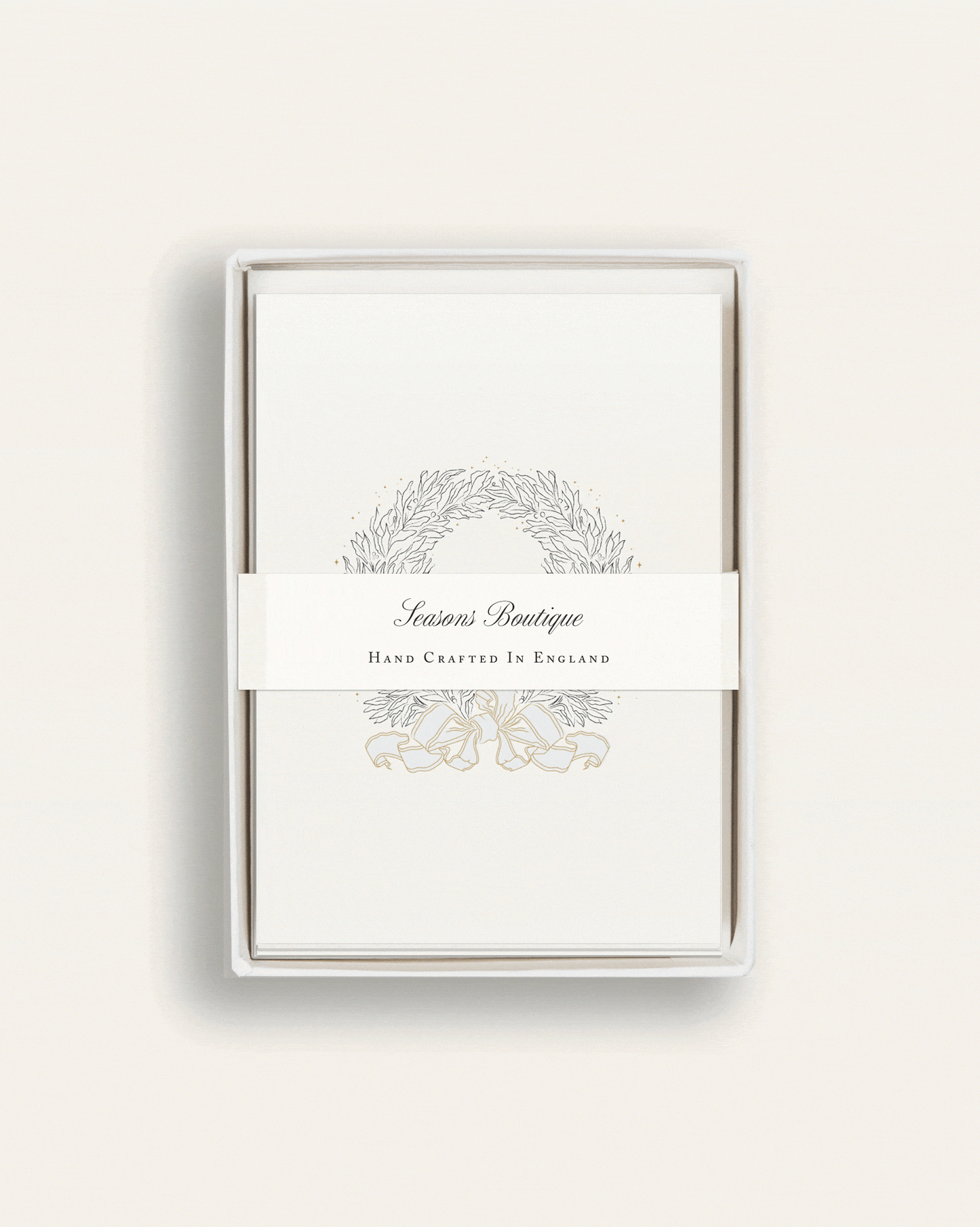 Festive Wreath with Blue Ribbon Boxed Card Set image 0