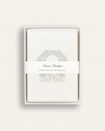 Festive Wreath with Blue Ribbon Boxed Card Set image 0