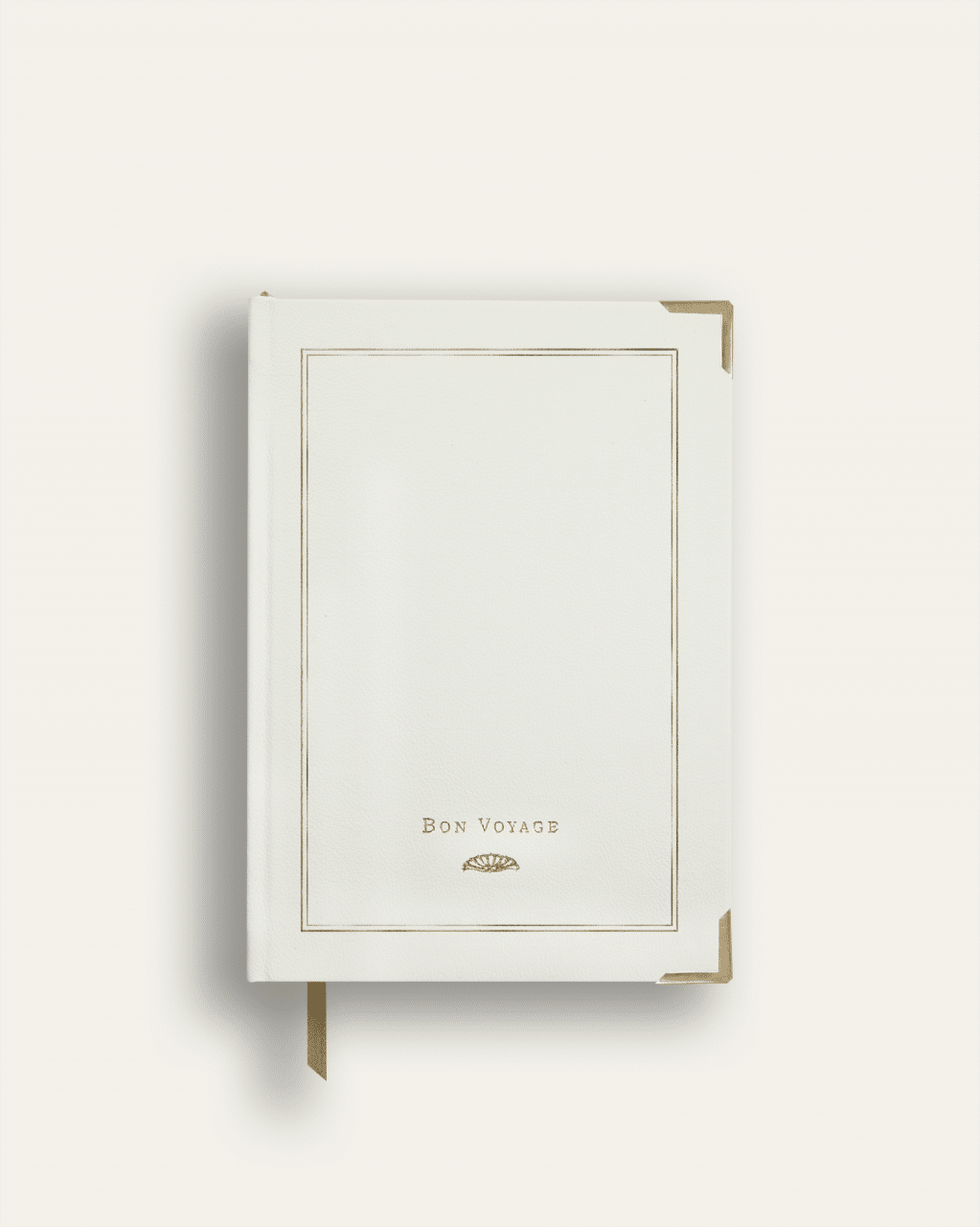 Old English White Bon Voyage Leather Travel Journal image 0