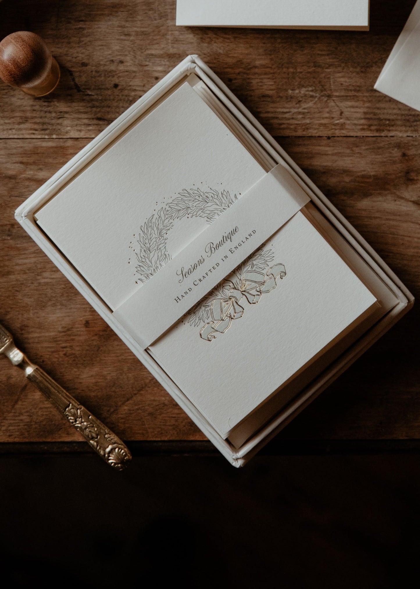 Festive Wreath with Blue Ribbon Card image 2