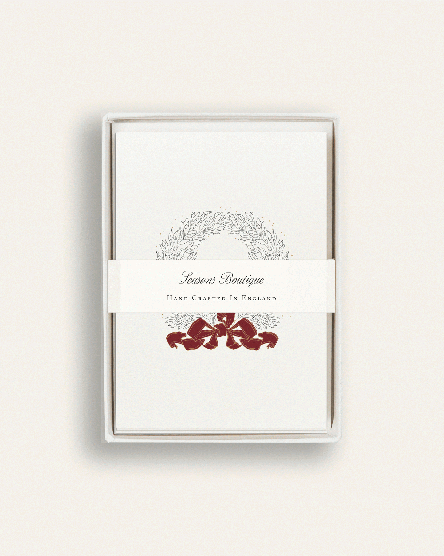 Festive Wreath with Red Ribbon Boxed Card Set image 0