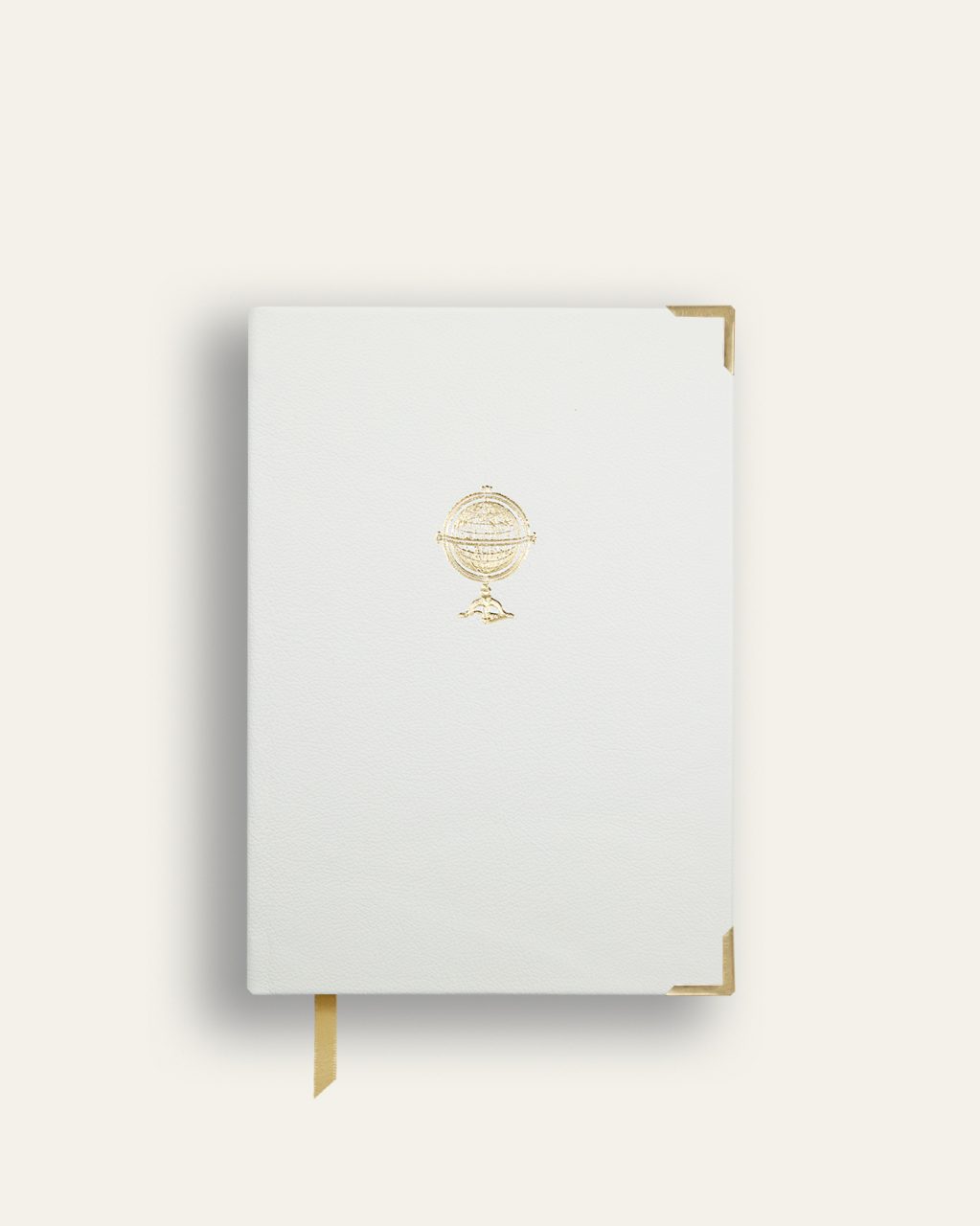 Old English White Globe Leather Travel Journal image 1