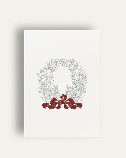 Festive Wreath with Red Ribbon Boxed Card Set image 2