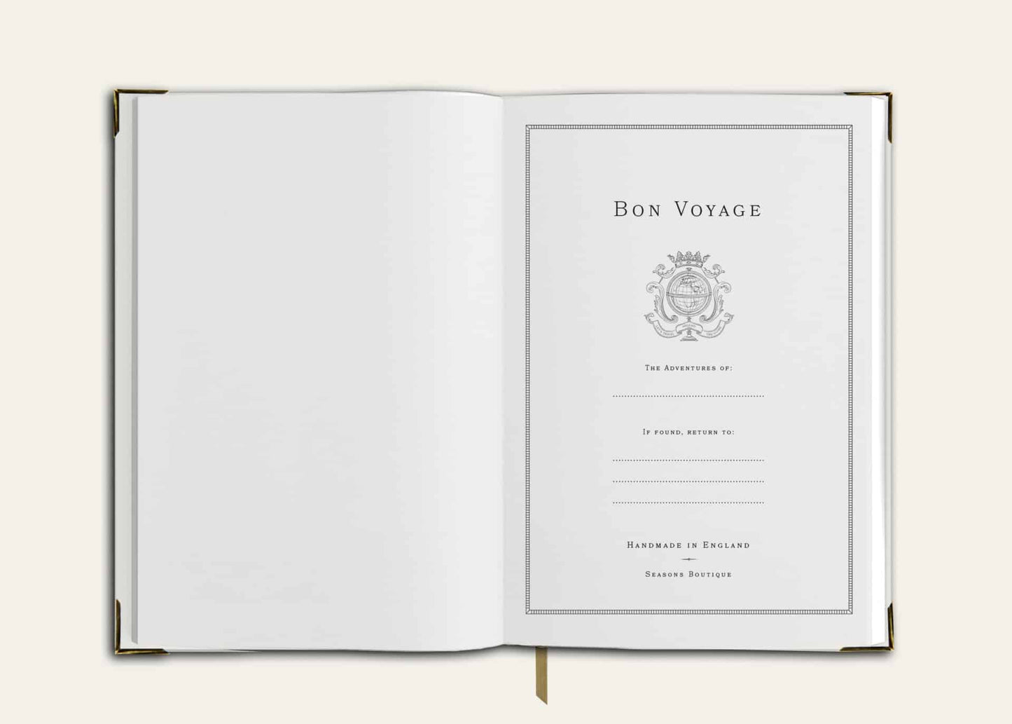 Old English White Globe Leather Travel Journal image 4