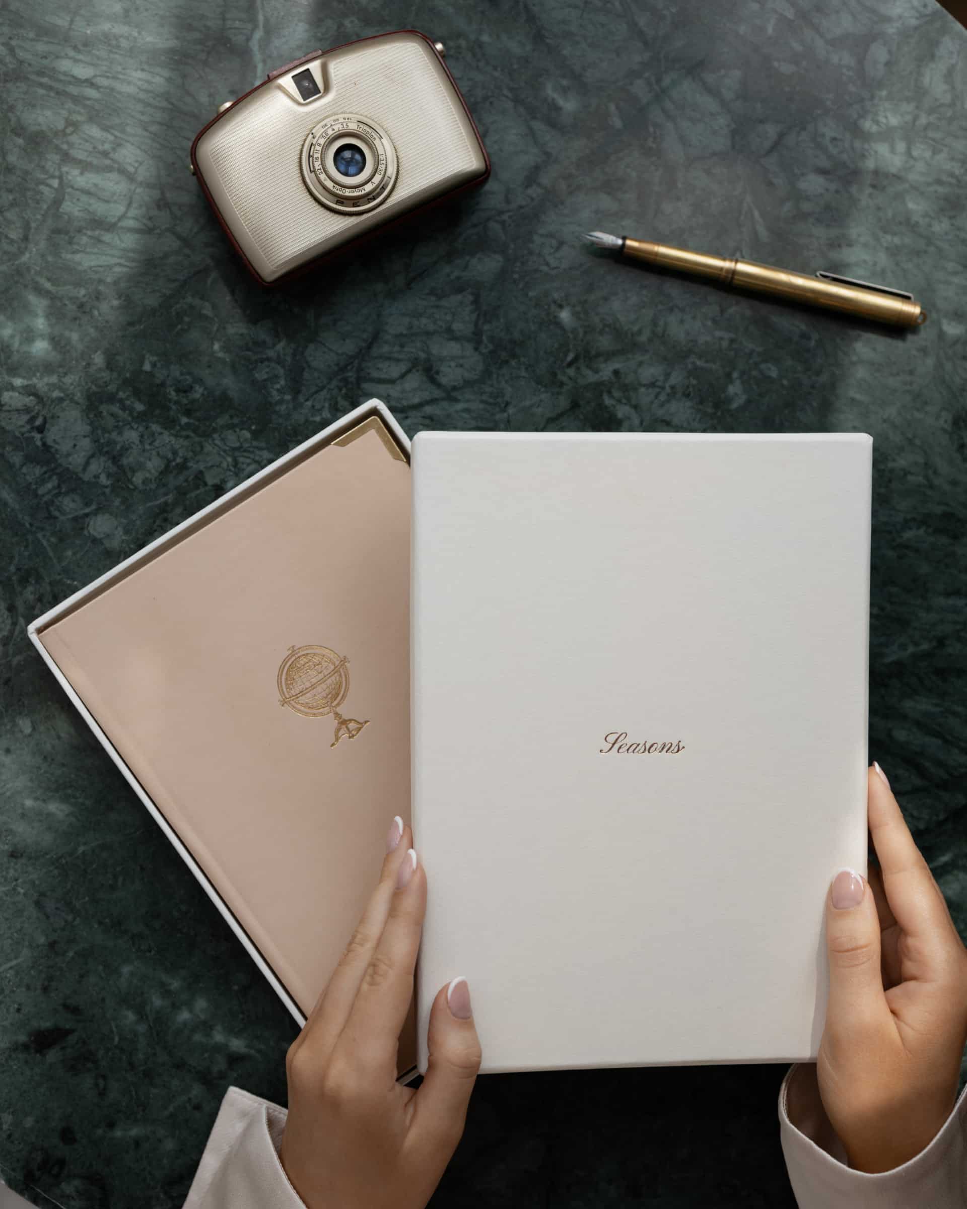 Blush Globe Leather Travel Journal image 2